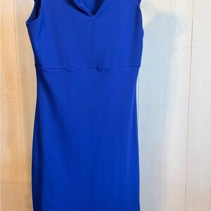 Susana Monaco Blue Sleeveless Sheath Dress Size M Made in USA Stretch